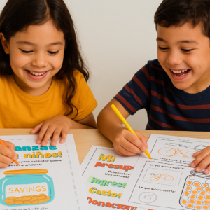 Finanzas para niños - un workbook para aprender sobre dinero y ahorro